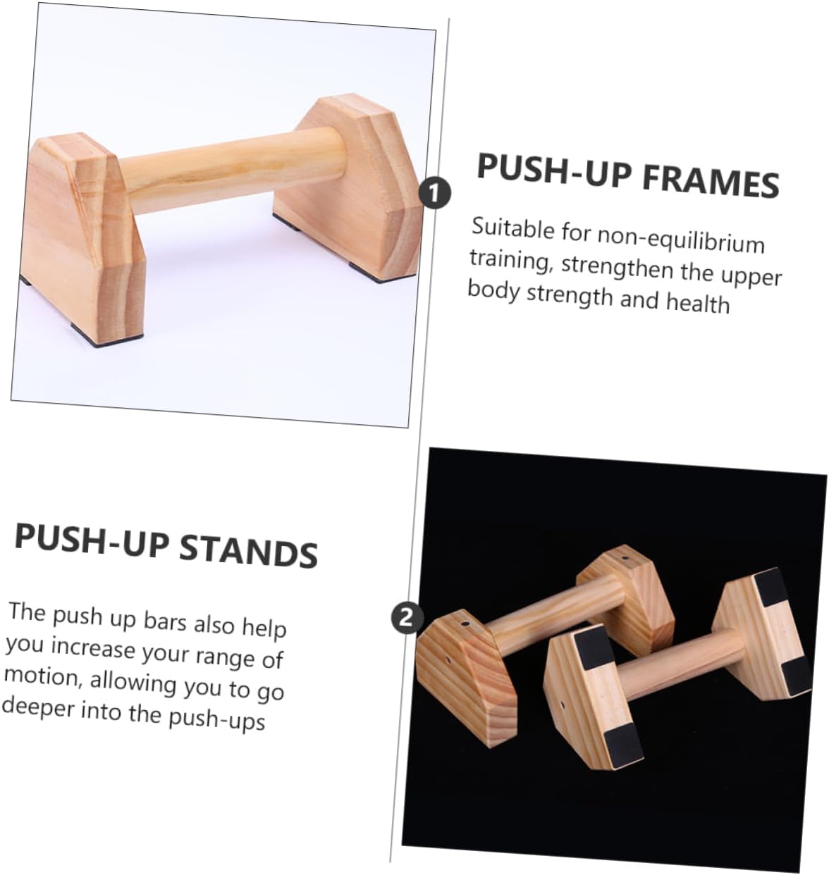 HANABASS 1pair Push-up Brackets Push-up Stands Home Exercise Equipment for Upper Body Strength Balance Training Safe Grip Bars for Fitness Workouts