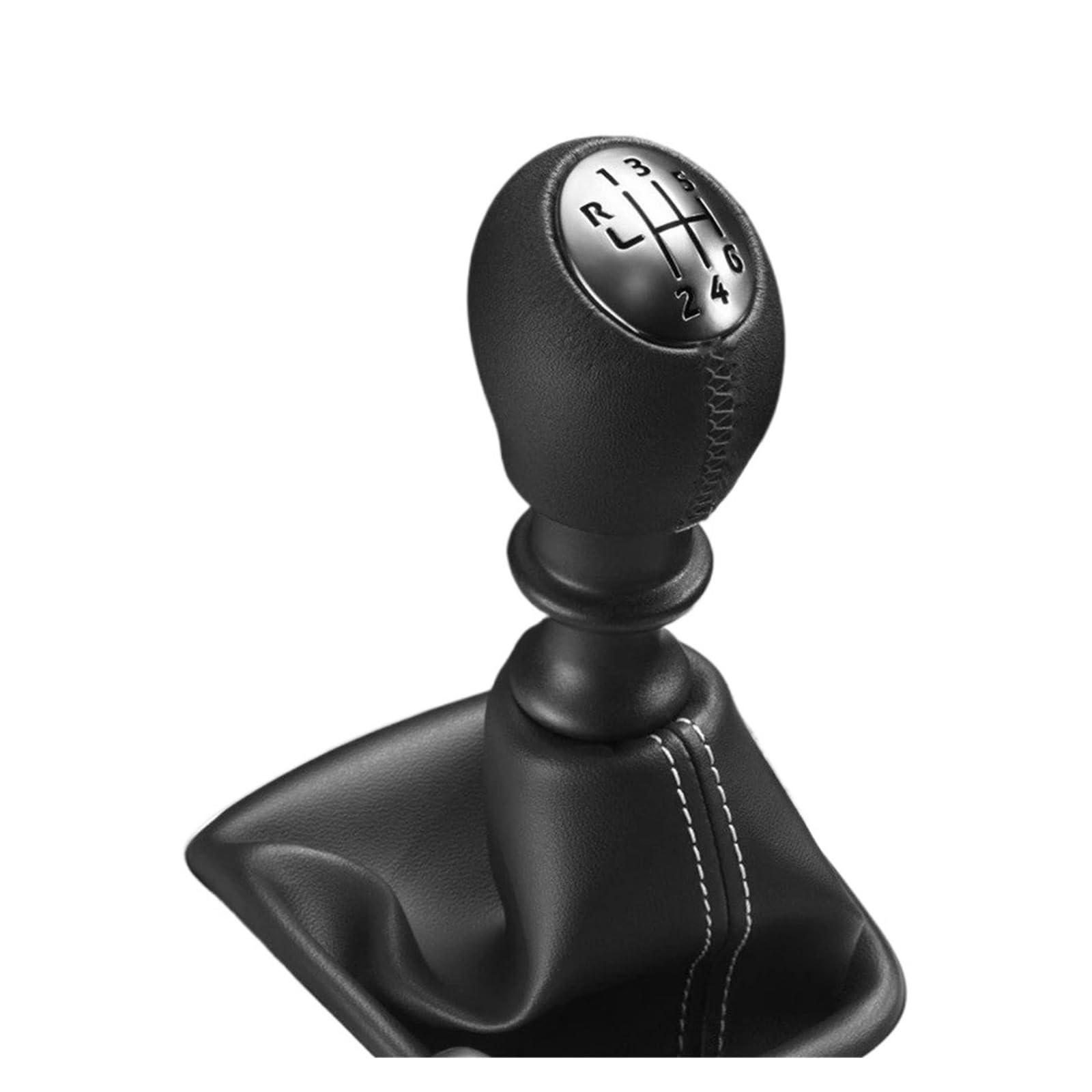 BWSDMZJQRT Car Gear Shifter Knob for Megane MK3 for Clio Laguna 6 Speed Gear Shift Knob Leather Handleball