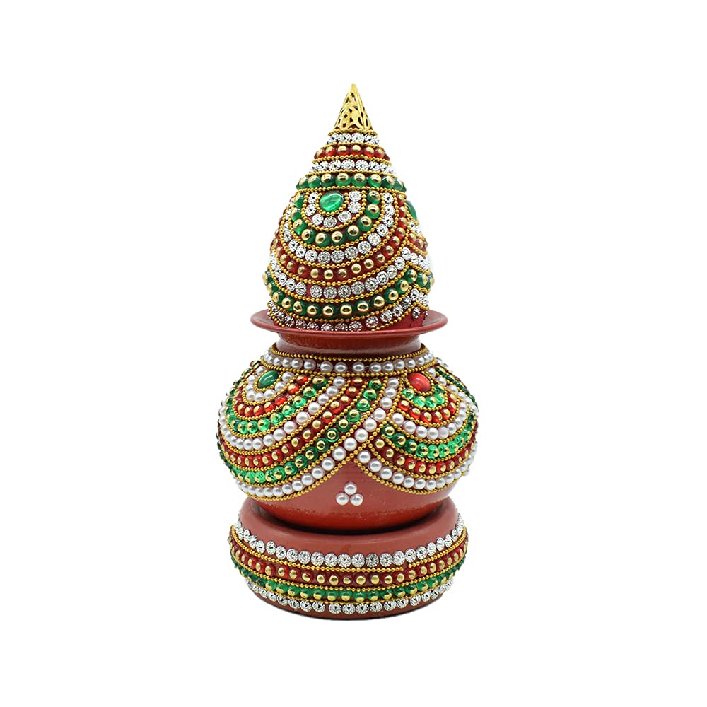 Puja N PujariMangal Kalash Lota Coconut Set for Puja (Multicolour)