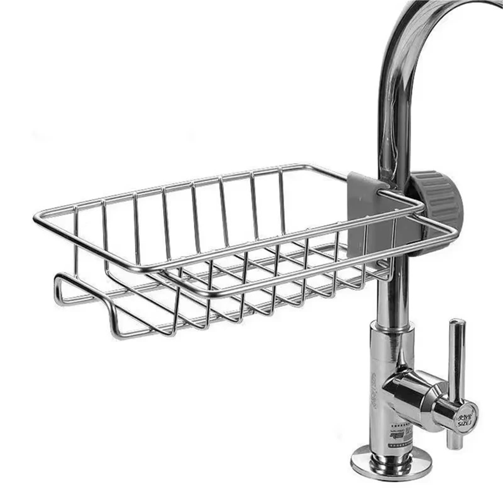 DSFVERVD Drain rack Kitchen Stainless Steel Sink Drain Rack Sponge Storage Faucet Holder Soap Drainer Towel Shelf Organizer Accessories