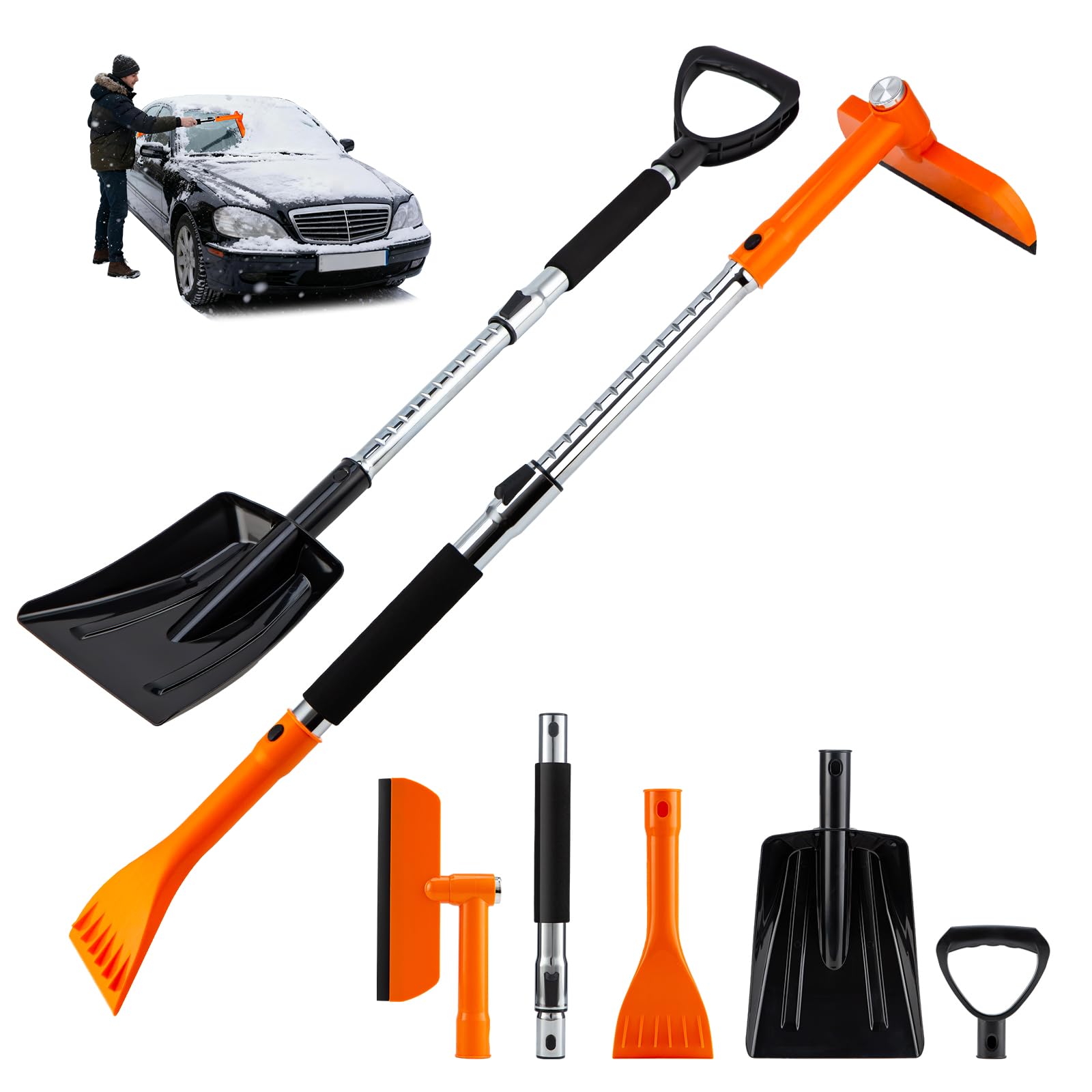REALYOU 49.2 Inch 3-in-1 Snow Shovel