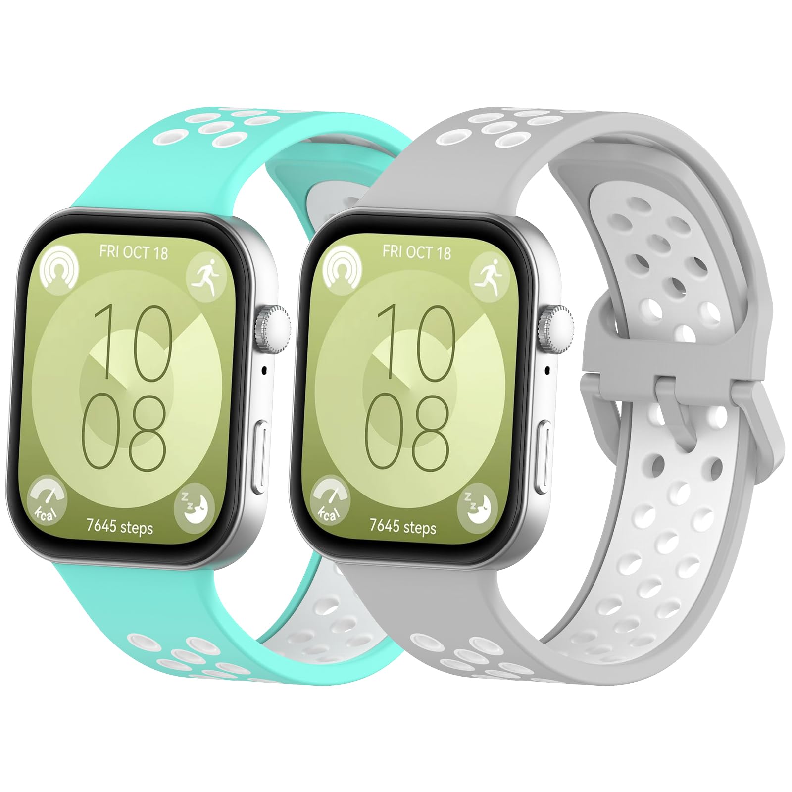 MIJOBS 2 Correa Compatible con Huawei Watch Fit 3 Reloj Inteligente Correa de Silicona Deportiva Diseño de dos Colores Agujeros Transpirables Correas de Silicona se Adapta a Huawei Watch Fit3