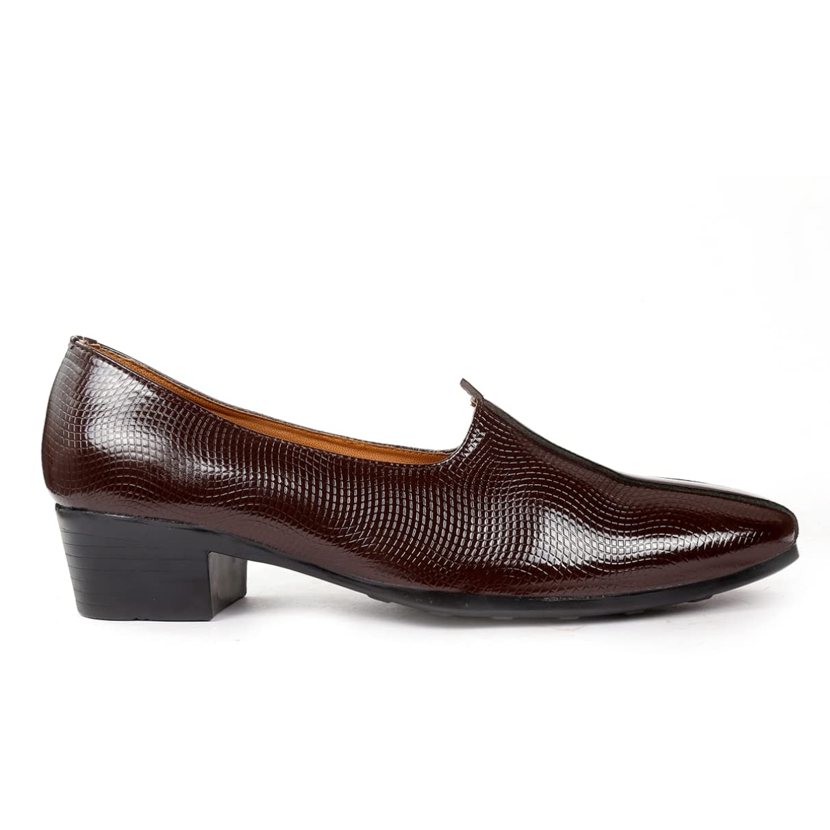 bxxy Men's 2 Inch Heel Height Increasing Traditional Wedding Punjabi Jutti, Nagra-picture-28