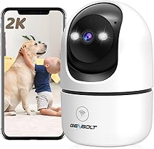 GENBOLT telecamera di sicurezza Wi-Fi per interni, sorveglianza domestica IP CCTV con rilevamento umanoidi, auto cruise nanny pet dog cam, baby monitor con allarme audio