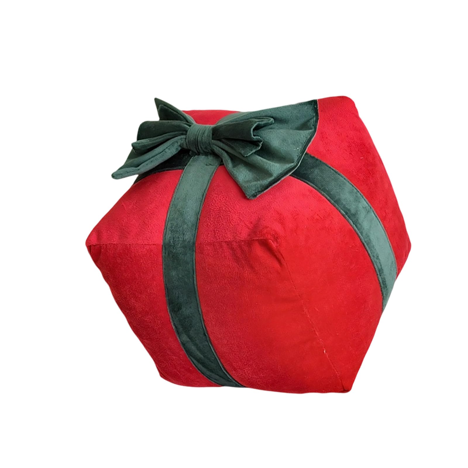 Xanorrg A Christmas Decor Pillow Present Box Shape With Ribbon Top Ccent For Mantel Sof Chair Cozy Winter Room Look Present Box Pillow Christmas Ccent Cushion Festive Throw Decor Plush Cube Ribbon Top Sof