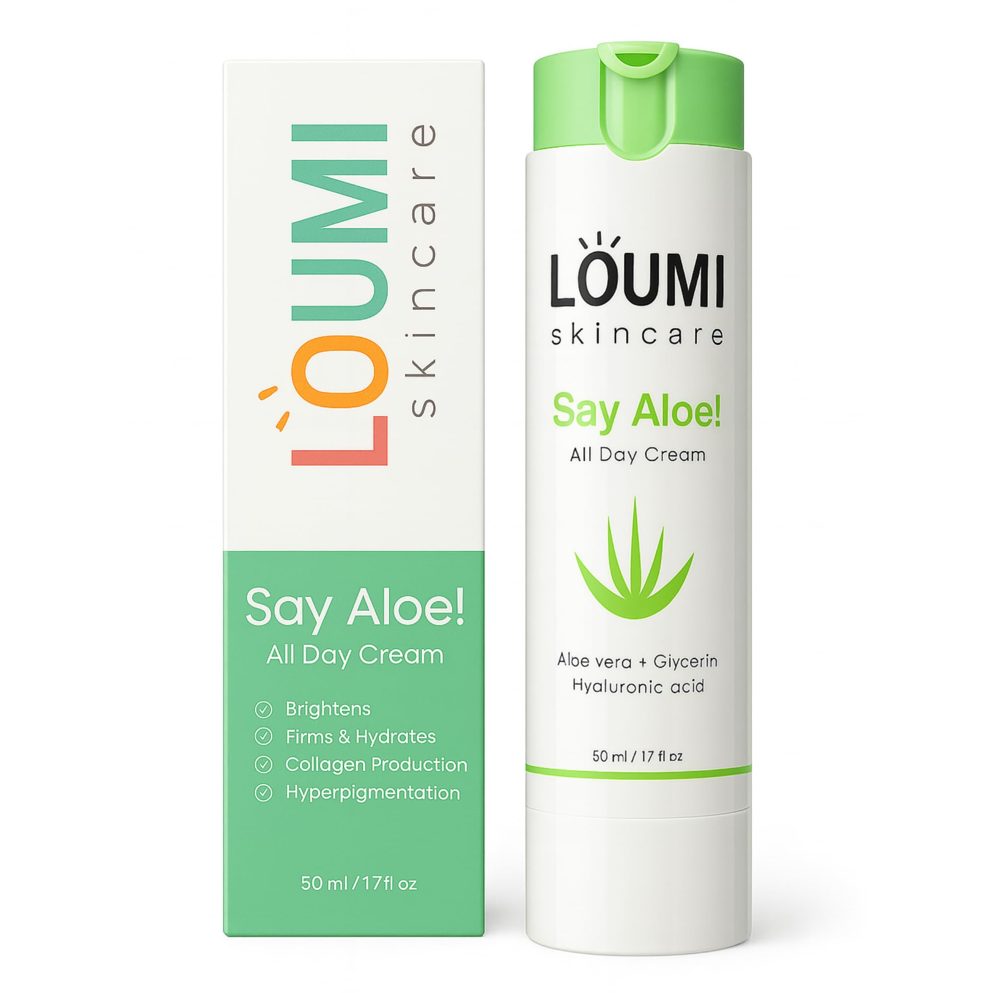 Amazon.com: LOUMI Skincare Say Aloe All-Day Face Cream | Hydrating