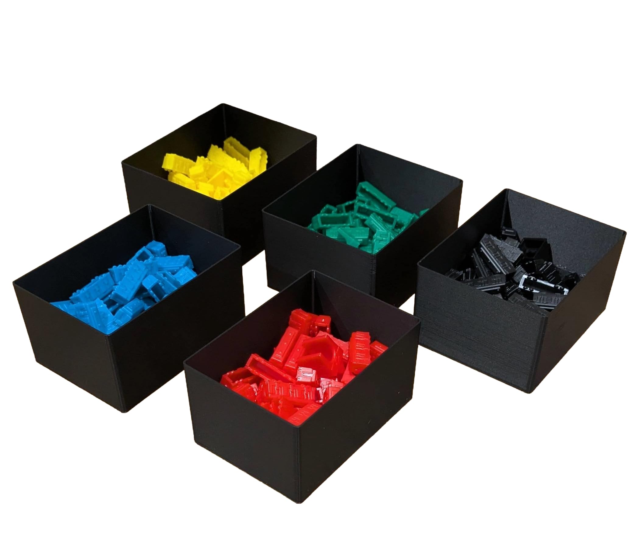 Container pots for the Ticket to Ride Europe board game. Ideal for organising your Ticket to Ride trains and accesories.