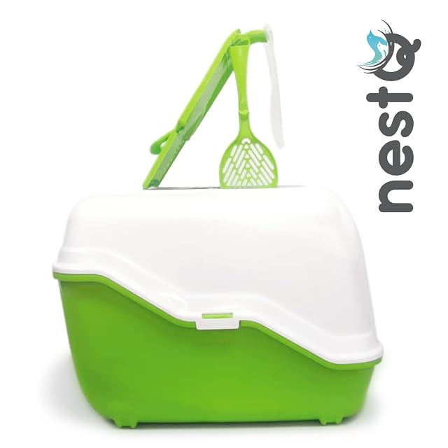 Foto 5 de 7 de nestQ Arenero Gatos Cubierto Autolimpiable Tapa Abatible 54x39x40