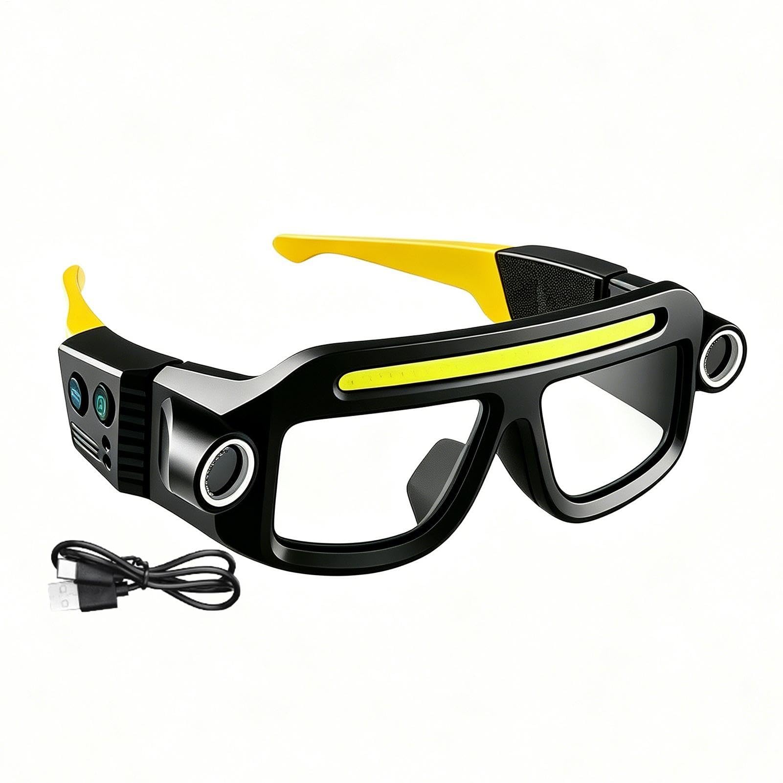 Safety Glasses with Lights - USB Rechargeable LED Protectives Glasses