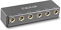 Cubilux 5-Way 1/4 Inch Audio Splitter Box - Passive 6.35mm Signal Splitter for Guitar, Keyboard, Speakers, Headphones