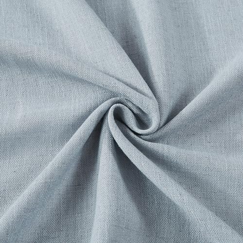Image of Vision Home Blue Fog Pinch Pleated Semi Sheer Curtains Textured Linen Blended Light Filtering Window Curtains 120 inch for Living Room Bedroom Pinch Pleat Drapes with Hooks 10ft 2 Panels 40 inch Wx120 L
