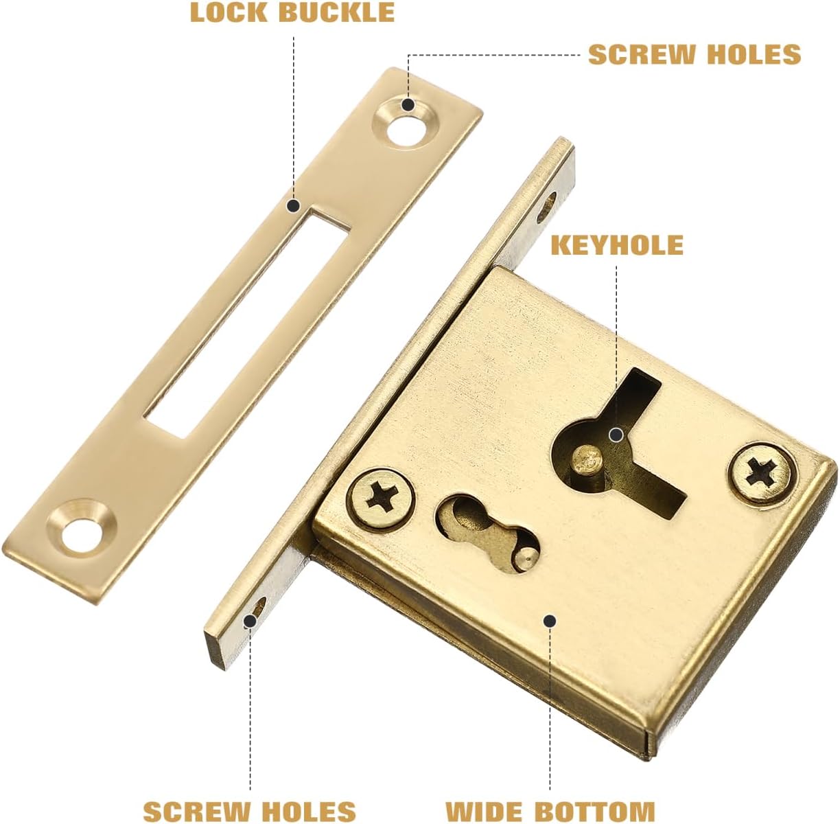 OSALADI Copper Drawer Lock with Key Vintage Cabinet Lock Antique Mailbox Display Showcase for Furniture Cabinets Secure Privacy Easy Installation 2.16X1.41X0.39In