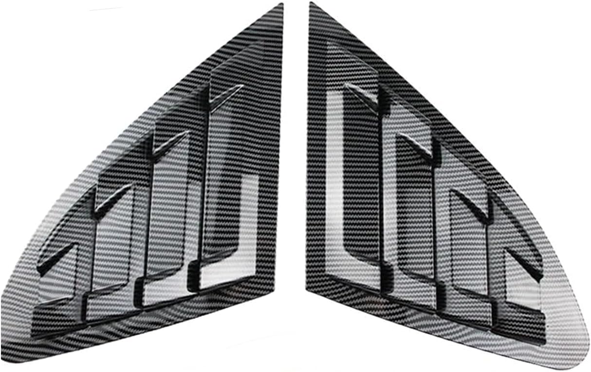 Rear Side Window Louvers Compatible with Che-vrolet Malibu 2016-2024 Rear Side Window Louvers Air Vent Scoop Shades Cover Blinds Exterior Accessories 2PCS(Carbon Black)
