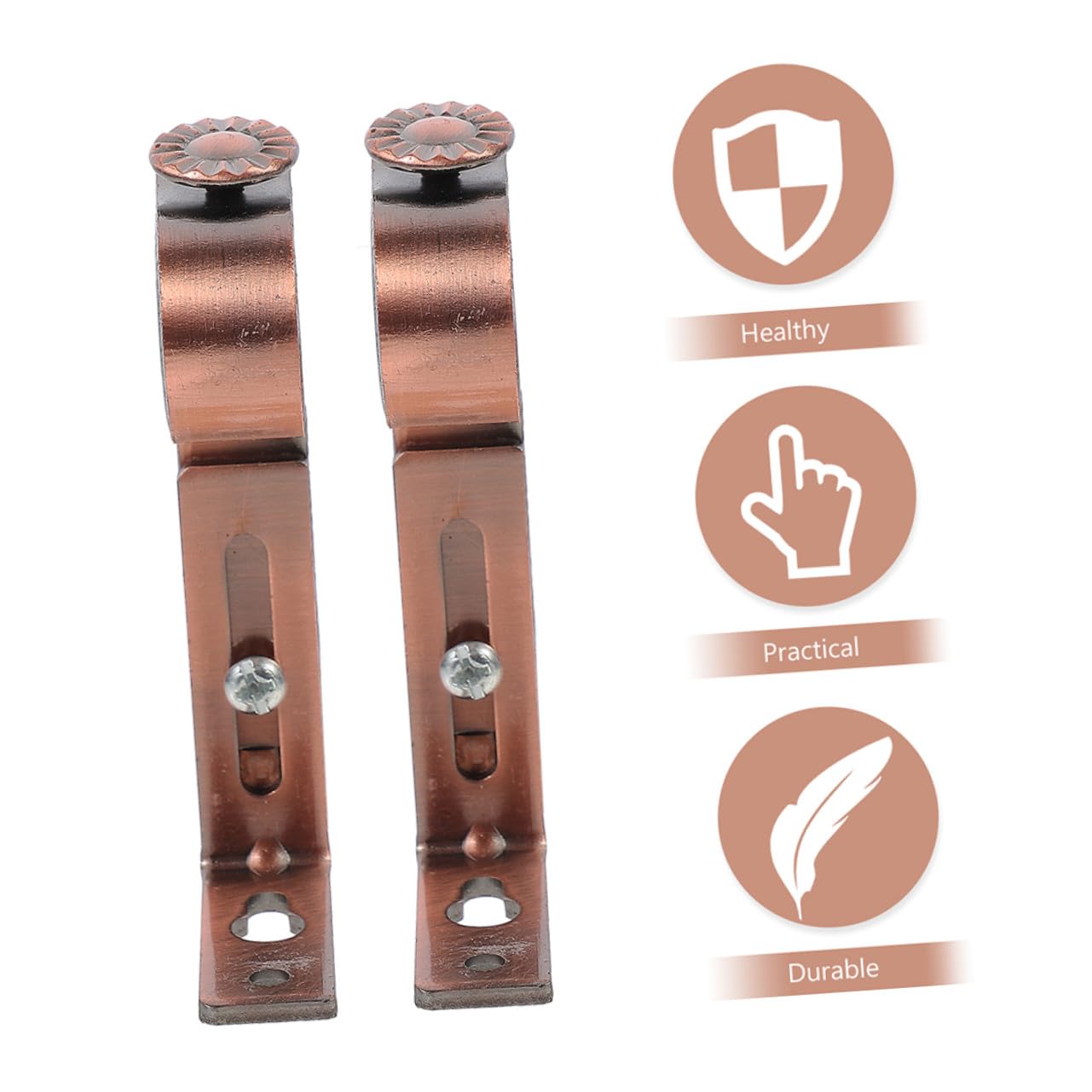 Lurrose 10pezzi Bastone per Tendaggio Staffa di Montaggio Supporto per Asta per Tendaggio Staffe da Parete Staffa per Asta in Ferro Senza Sbavature per Camera da Letto Soggiorno