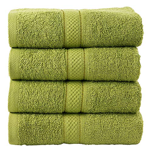 Todd Linens - Juego de toallas de regalo (500 g/m², 100% algodón), verde oliva, 4 pcs Hand Towels Set