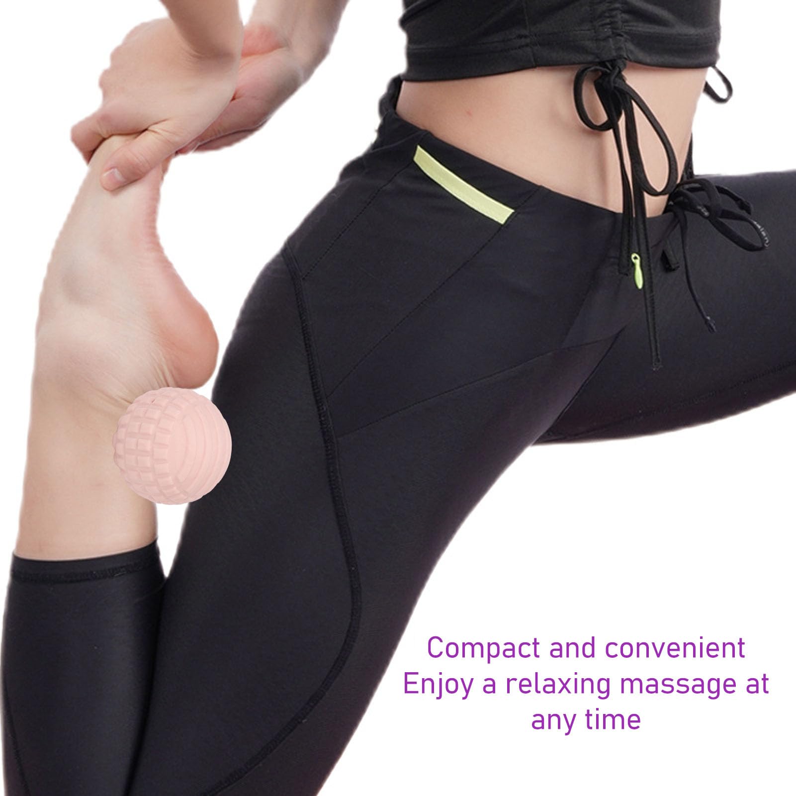 Hidyliu Bola Masajeadora de Pies para Aliviar el Estrés y Relajar los Músculos, Rodillo de Masaje Portátil para Fascitis Plantar TPR de 5 Cm, Ideal para el Hogar y los Viajes (Rosa)