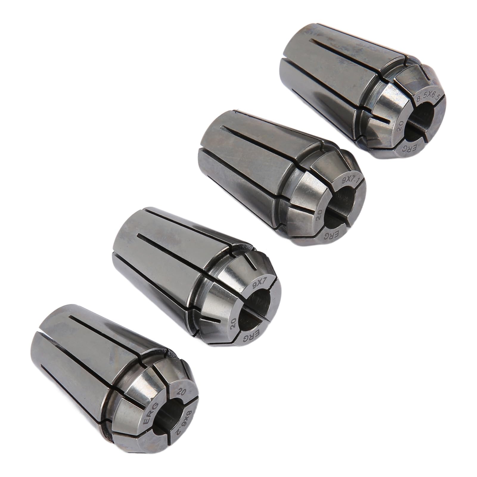 FTVOGUE Juego de Pinzas ERG20, Mandril de Pinza con Resorte de Acero con Alto Contenido de Carbono, 4 Piezas para Torno CNC y Fresadora, Sujeción de 4 Mordazas, Tamaños, para Grabado y Sujeción de