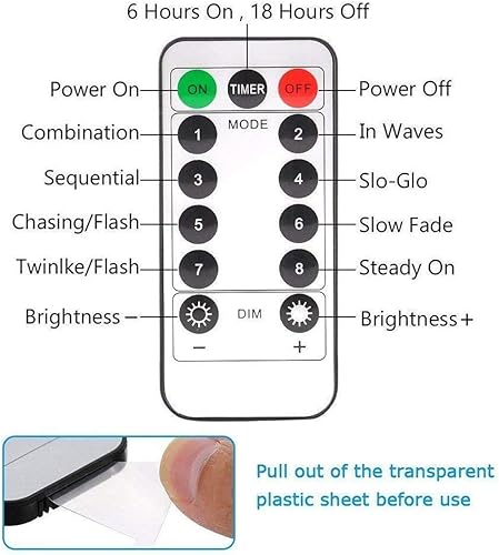 Miniatura 7 de Luces de carámbano de 9.8 pies para exteriores, funciona con pilas, guirnalda de luces de cortina de Navidad para colgar en la ventana de Halloween,