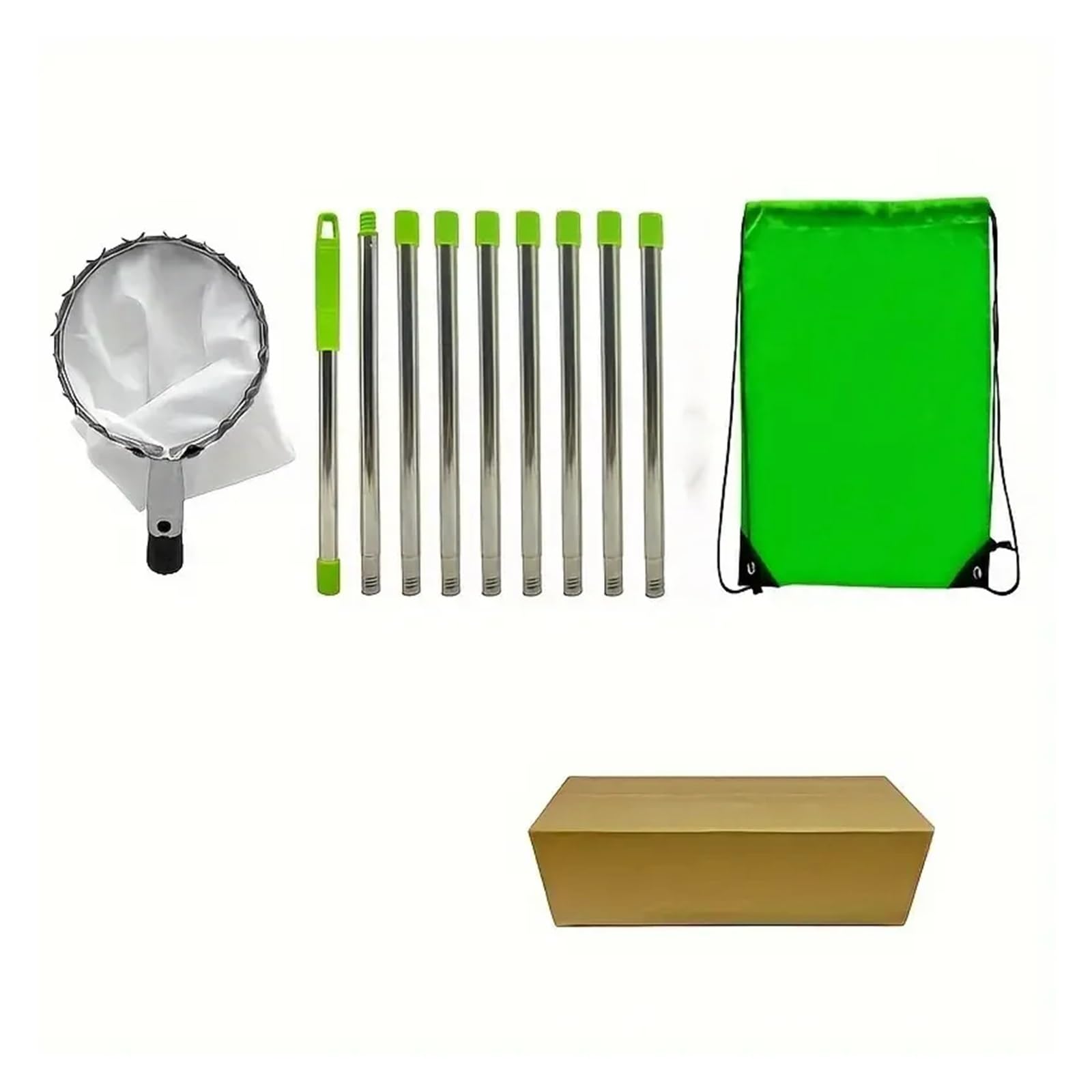 Recogedor De Frutas Recolector de frutas con varilla de empalme de acero inoxidable - Pértiga telescópica de 3,2/3,6/4 m for árboles altos, huertos, granjas y jardines(3.6m)