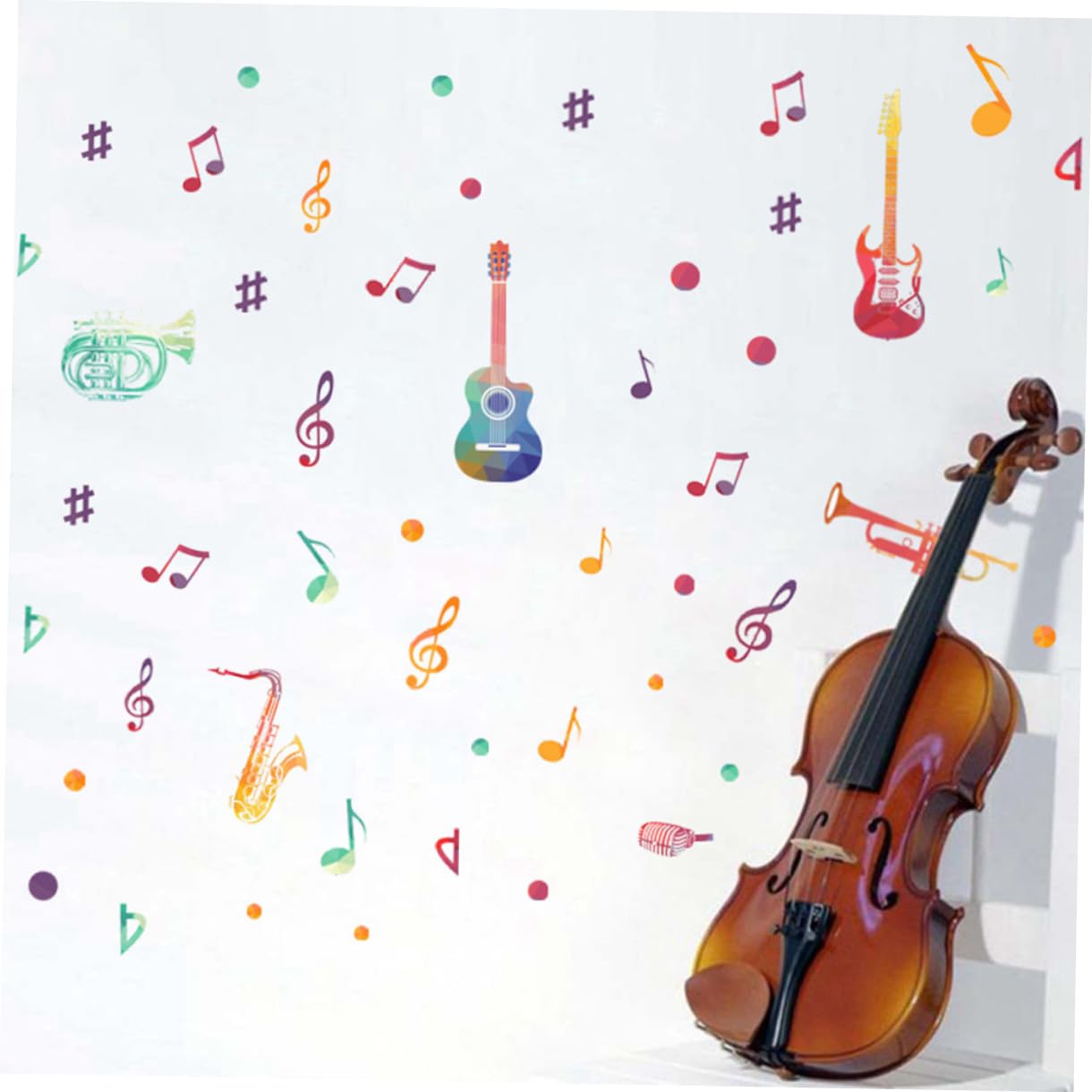 VILLCASE 3 Ensembles Sticker Mural Musique Autocollant Décoratif Note De Musique Décoration Murale Musicale Papier Peint Décoration Murale Notes De Autocollants 4 Pièces * 3
