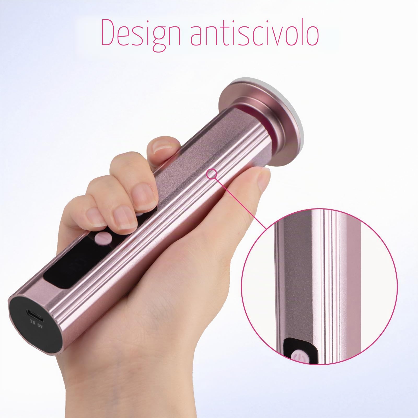 2 in 1 Lima Piedi Elettrica senza Fili 2600 mAh, Togli Calli Piedi 9 Velocità Regolabili 2 Testine in ​​Nano-vetro, Pedicure Elettrico Professionale Leviga Talloni, Rosa