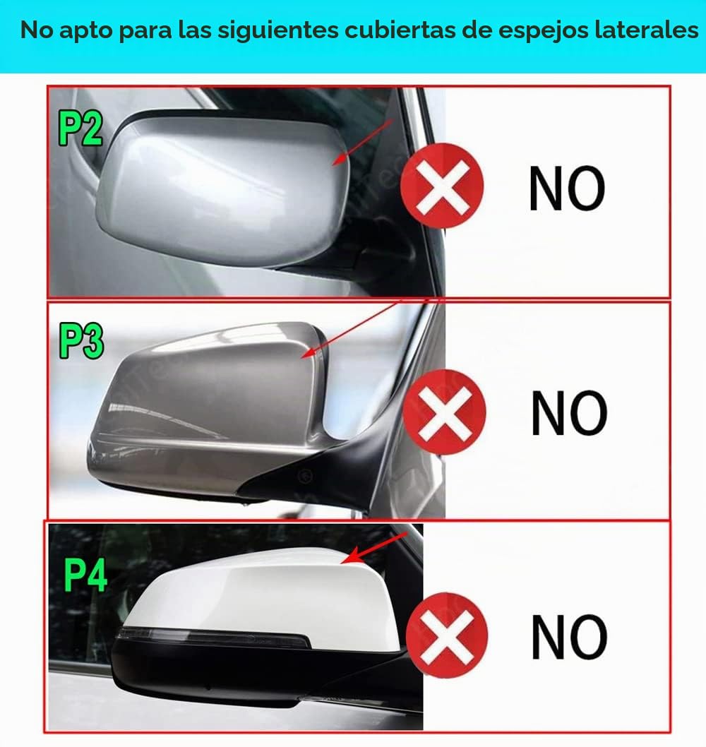 2 Piezas Cubierta De Cáscara del Espejo Retrovisor Izquierdo y Derecho del Coche para B-MW X3 F25 X4 F26 X5 F15 X6 F16 2014-2018 (Negro brillante)