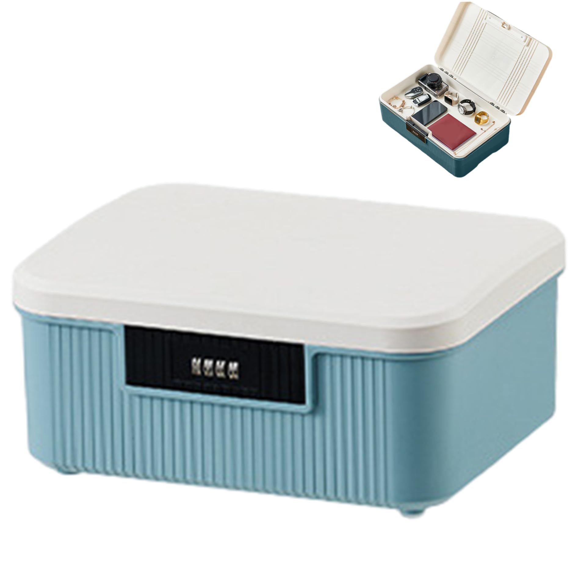 Boîte à serrure à combinaison pour médicaments de 9L coffret de rangement bleu étanche
