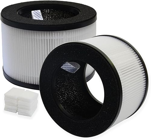 PUREBURG Filtros de repuesto compatibles con purificador de aire Mooka M01, paquete de 2 unidades H13 HEPA+12 almohadillas aromáticas, filtro de 3