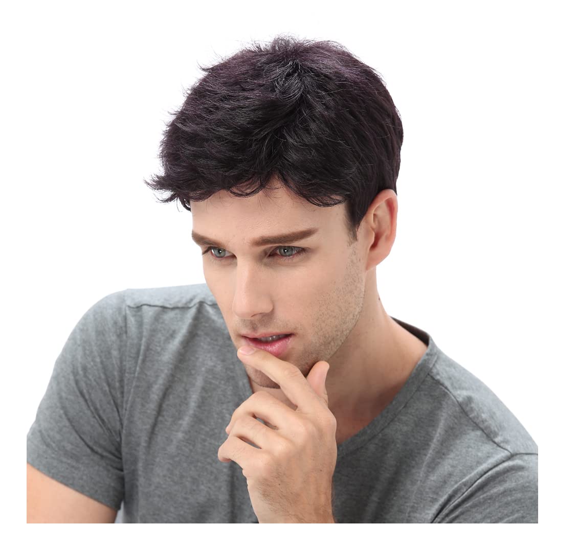 INAAYA Synthetic Hair Wig For Men And Boys Wigs For Men Full Head Hair Wig Gents Wig Dark Brown