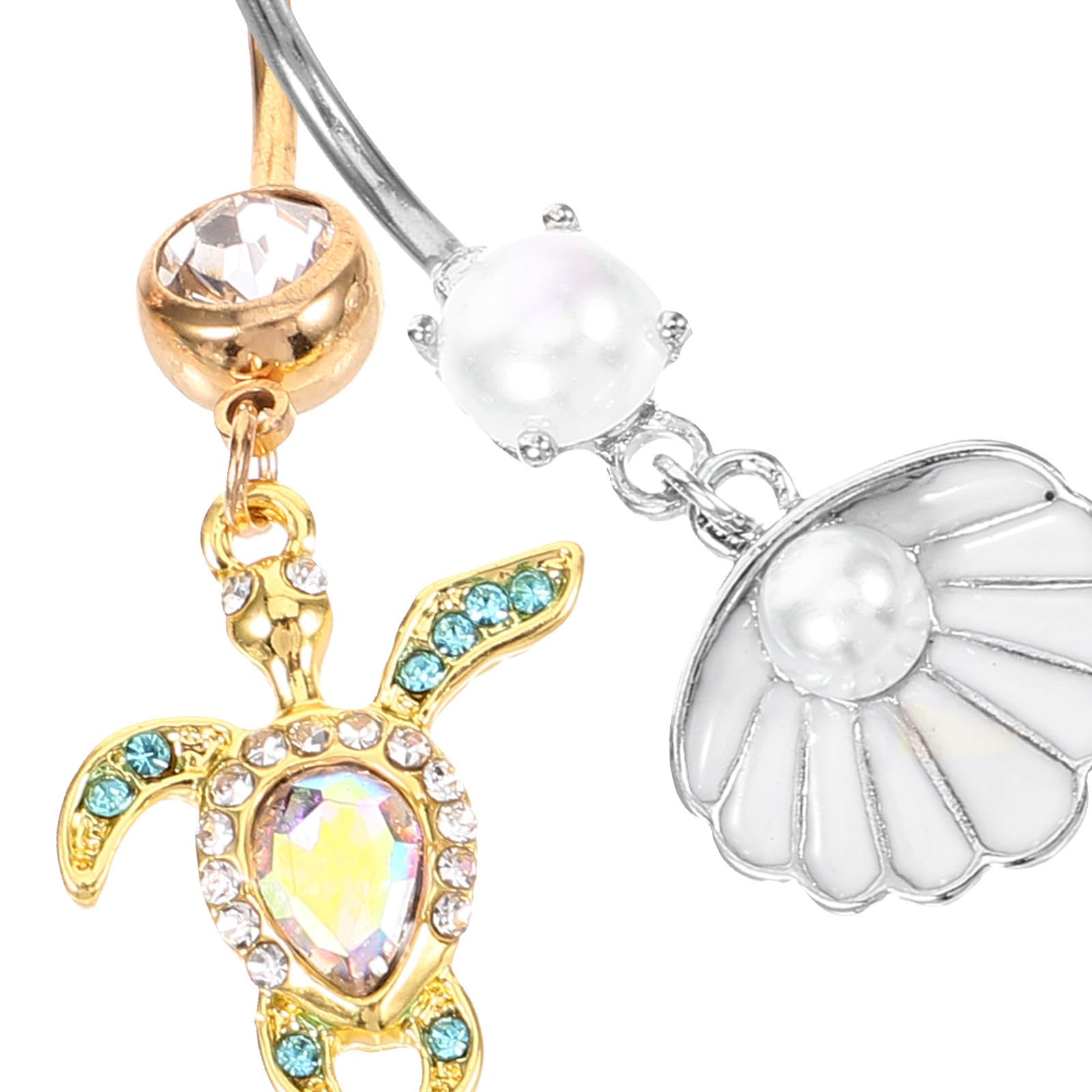 Abaodam 20 Pezzi Piercing Ombelico in Lega con Pietre Brillanti, Design Elegante e Superficie Liscia Lucidata, Resistente alla Ruggine allo Sbiadimento, per Ragazze e Donne alla Moda