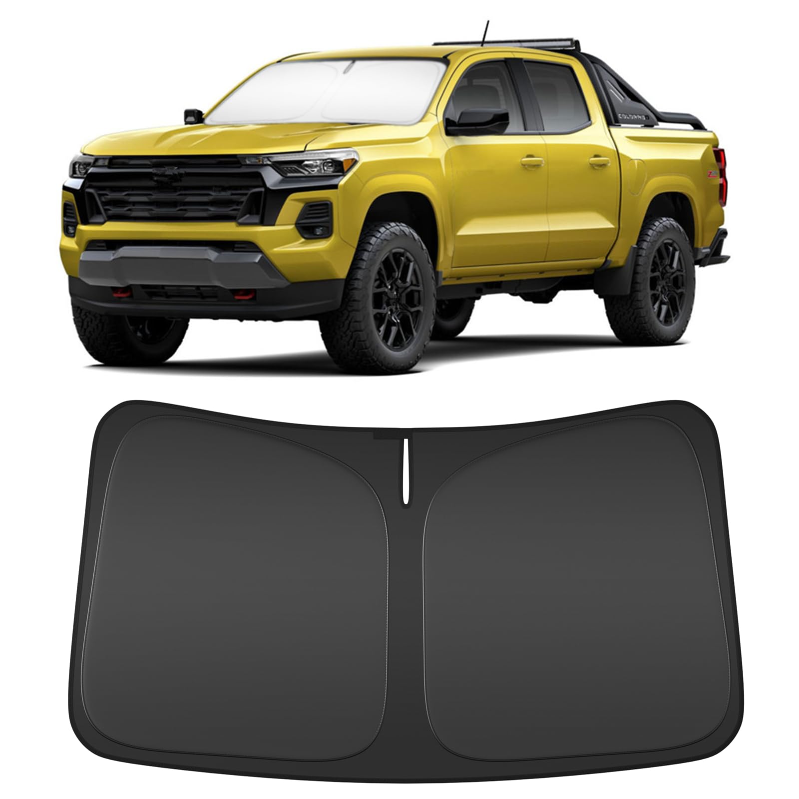 Windshield Sun Shade for 2024 Che-vrolet/Chevy Colorado Compatible Accessories Foldable Design Sunblocker Protects from Sun Rays & Heat Damage