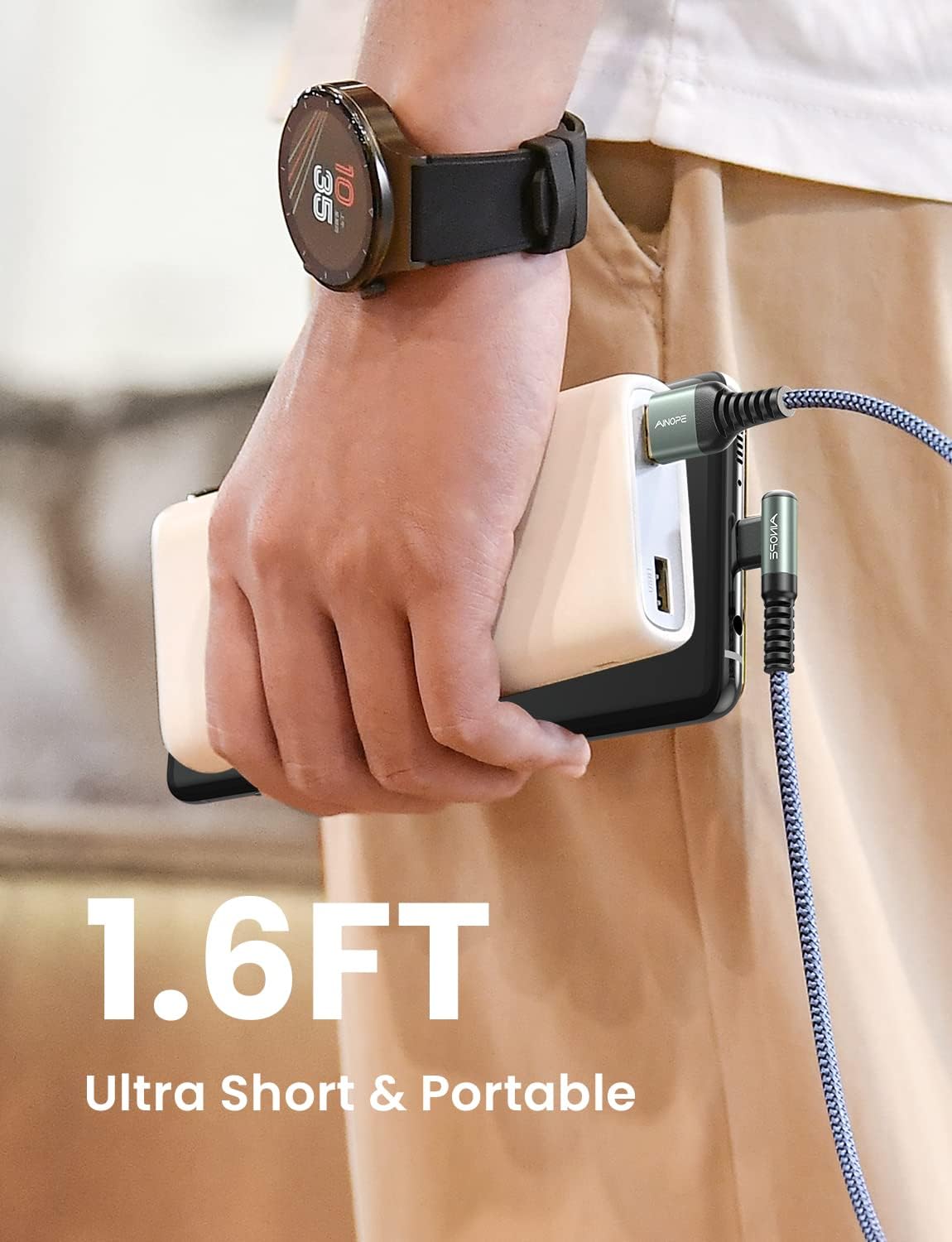 [2-Pack, 1.6ft] AINOPE USB to USB C Cable, 3.1A Type C Charger Fast Charging Right Angle, Durable Nylon Braided USB C Charging Cable Compatible with Galaxy S21 S20 Plus Ultra, Note 20 10, LG : Electronics