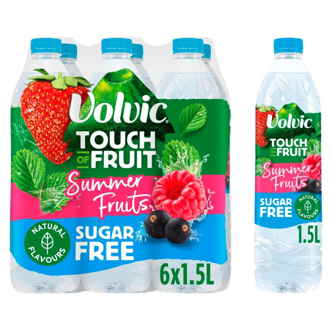 Sugar Free Volvics Touch of Fruit Flavoured Water 1.5L (6x1.5L, Summer Fruits)