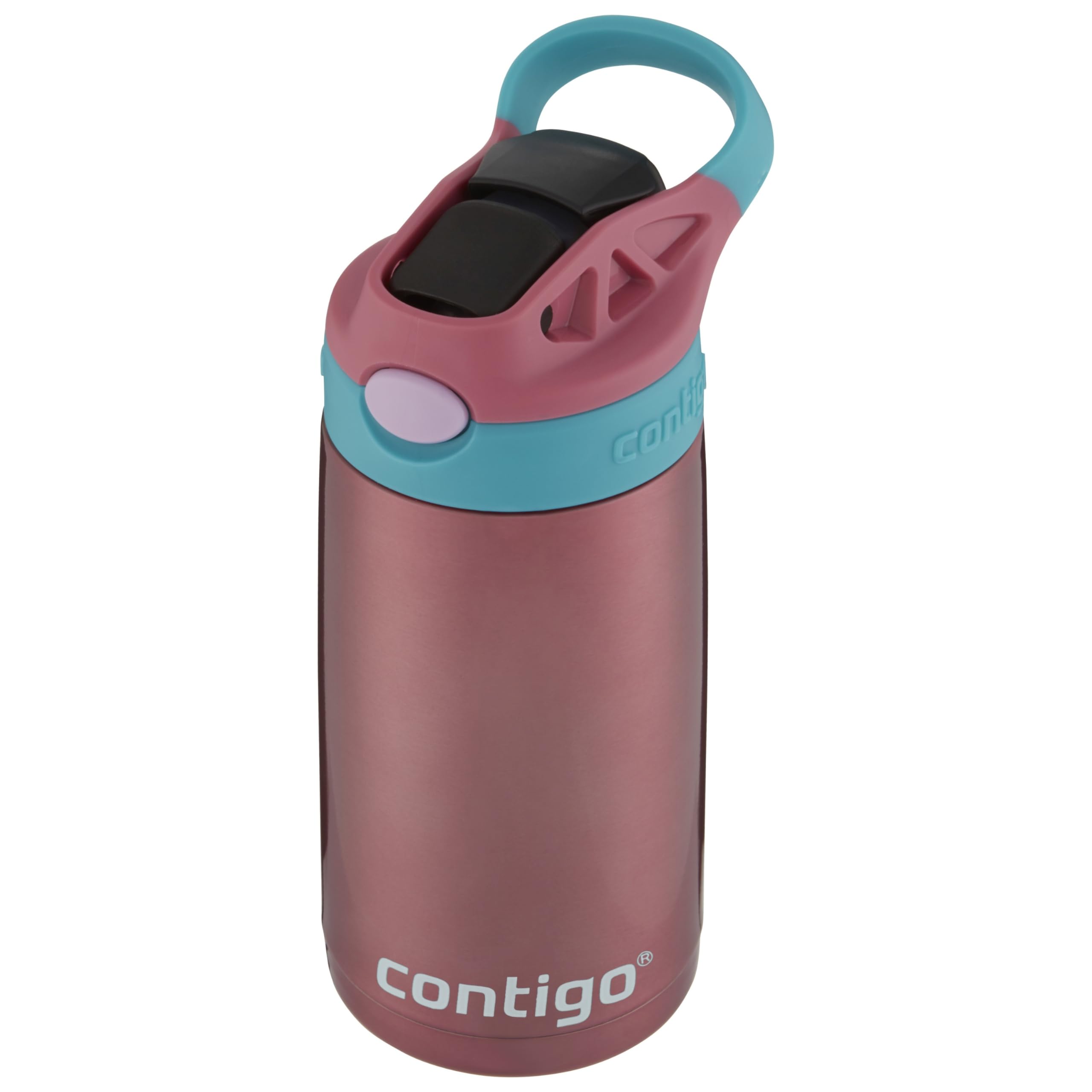 Contigo Aubrey Kids Stainless Steel Water Bottle with Spill-Proof Lid, Cleanable 13oz Kids Water Bottle Keeps Drinks Cold up to 14 Hours, Punch
