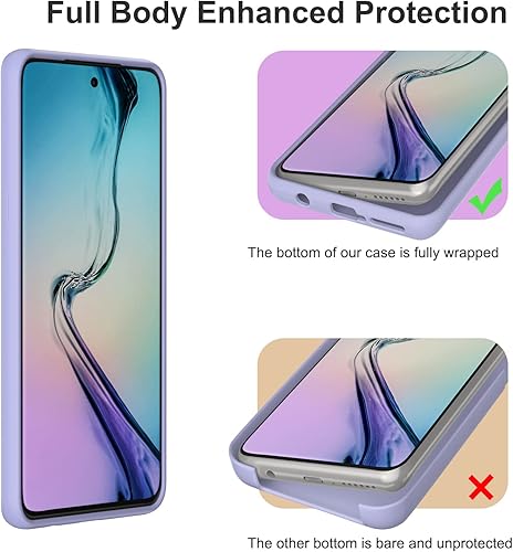 Miniatura 4 de Funda para Moto One 5G Ace 2021 de 6.7 pulgadas, silicona líquida suave protectora y forro de microfibra antiarañazos, a prueba de golpes,