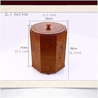 Vista 2 de Botes de basura retro de ratán, con tapa de borde geométrico, capacidad de 1.3/2.1 galones, cesta de basura de estilo chino