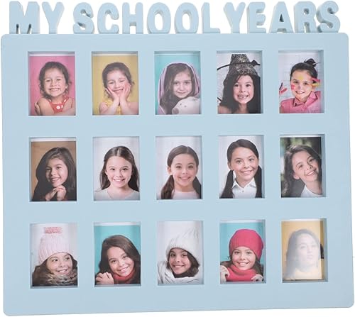 Kisangel Marco de fotos para años escolares, marco de fotos de 1 a 15 años para grabación de crecimiento, marco de fotos de recuerdo de la escuela Kisangel Marco de fotos para años escolares, marco de fotos de 1 a 15 años para grabación de crecimiento, marco de fotos de recuerdo de la escuela