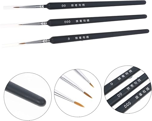 Miniatura 4 de EXCEART 12 piezas de pincel redondo de gel de uñas para decoración de acuarela, marcadores de acuarela para niños, cepillo de pelo en miniatura,