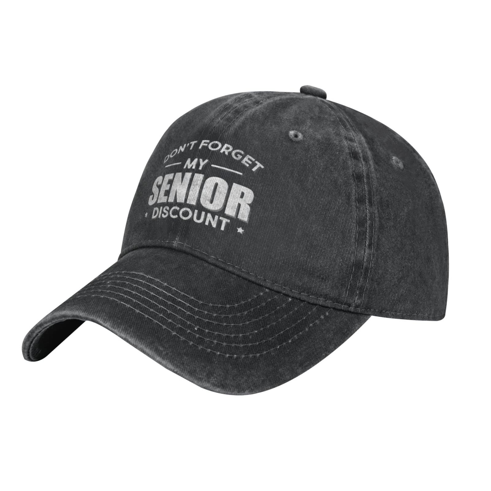 Don't Get My Senior Discount Cowboy Hat Vintage Dad Hat Adjustable Baseball Cap Trucker Hat for Mens Headwear Black