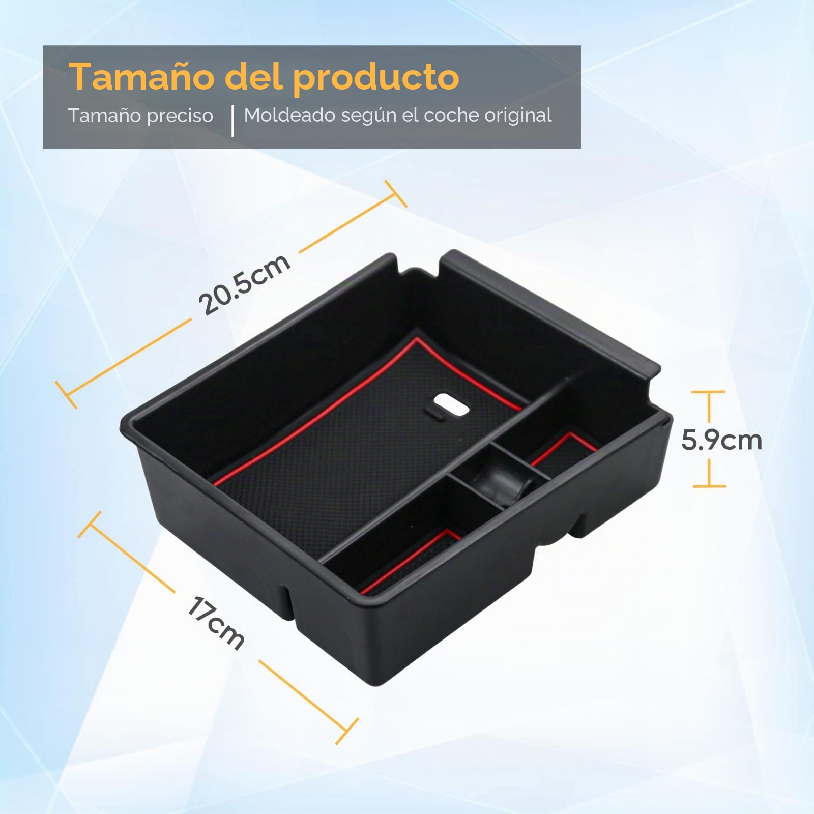 LFOTPP Hyunda-i Tucson NX4 [Automática] Caja de Almacenamiento para Apoyabrazos para coche, Reposabrazos Bandeja, Guantera Central Organizar Caja, Accesorios Interior del Coche (Rojo)