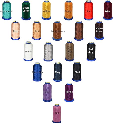 Miniatura 3 de Hilo de nailon adherido para costura, hilo de nailon resistente para cuero, jeans, tapicería y tejer #69 T70 tamaño 210D3 1400 yardas (aguamarina)