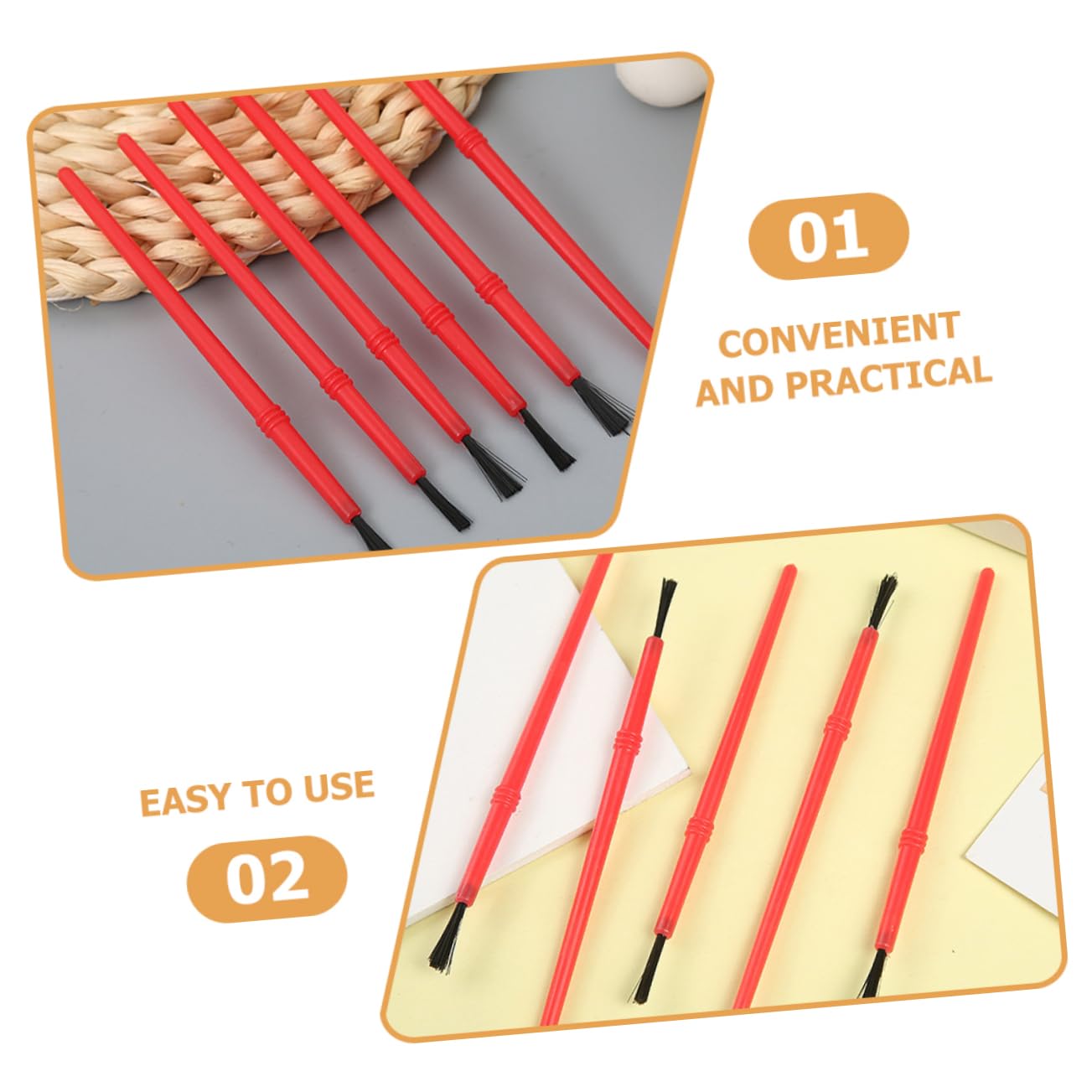 NUOBESTY Kit Di 5 Pennelli Per Acquerelli Piccoli Pennelli Per Acrilici Set Di Pennelli Ergonomici Per Studenti Darte E Principianti 100 Pezzi*5