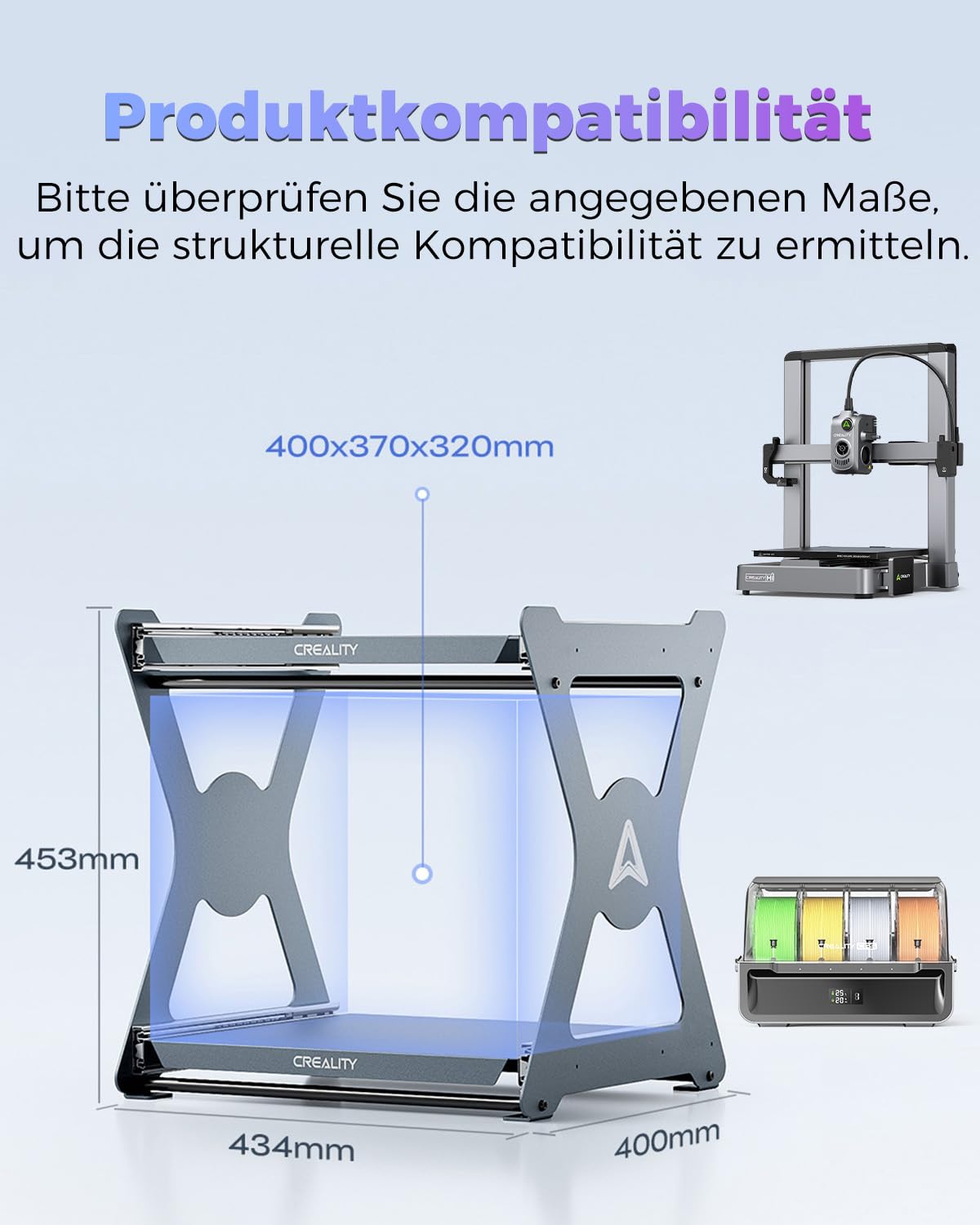 Creality CFS Arbeitsständer, Platzsparend, Zweilagiges Ausziehdesign, Tragkraft Bis Zu 15 kg, Metalldämpfungsschienen,Eloxiert, Geeignet Für Drucker, Trockenboxen, CFS, Arbeitsständer Für 3D-Druck