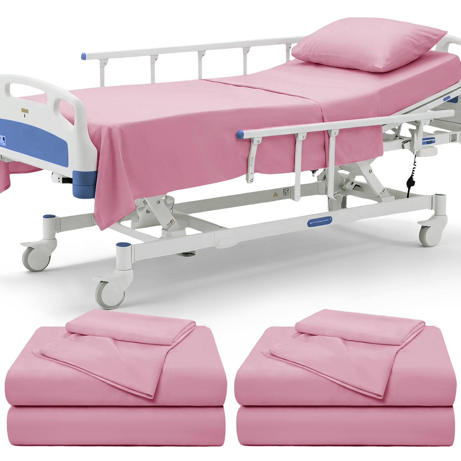 P Pothuiny Hospital Bed Sheet Set - White Microfiber -16