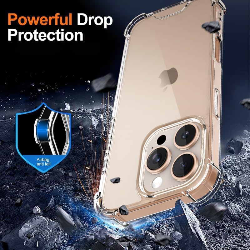 Image of mobistyle Polycarbonate Clear Case for iPhone 16 Pro, Yellowing-Resistant Shockproof Camera Protection Phone Cover, Anti-Scratch Clear Back Cover Case for iPhone 16 Pro (Clear /Transparent)