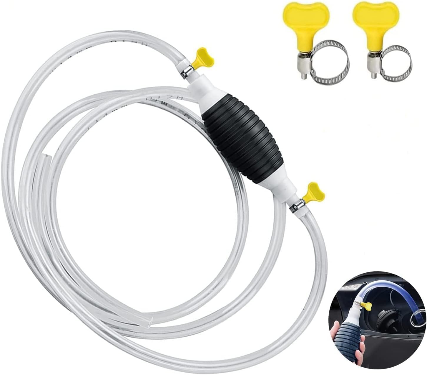 Anticmart || High Flow Fuel Transfer Pump Kit | Portable Hand Pump Siphon for Petrol, Diesel, Water & Oil – Ideal for Cars, Bikes, Tanks & Fish Tanks (Fuel Transfer Pump)