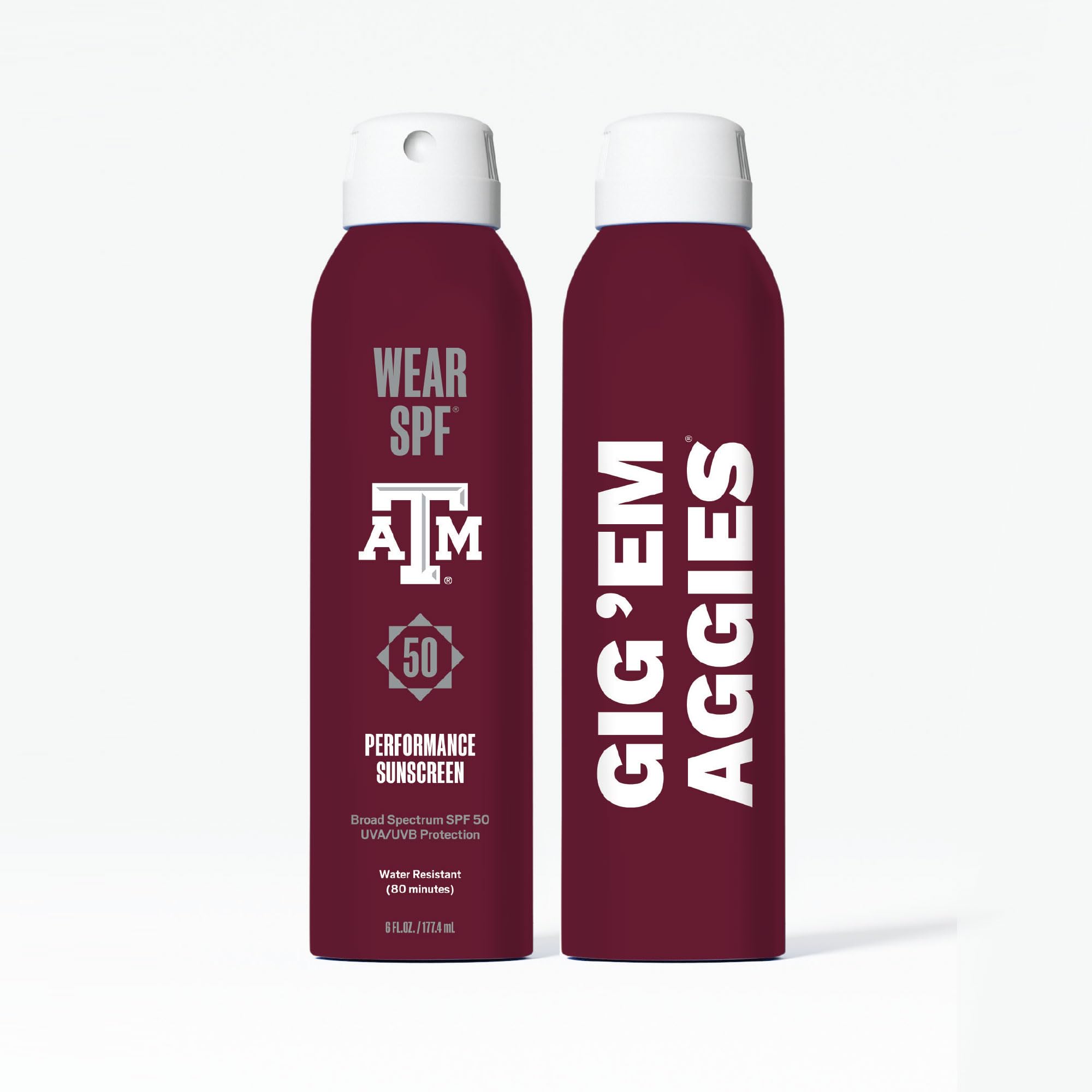 Texas A M University Aggies WearSPF 50 Performance Sport Sunscreen Spray 6 Fl oz