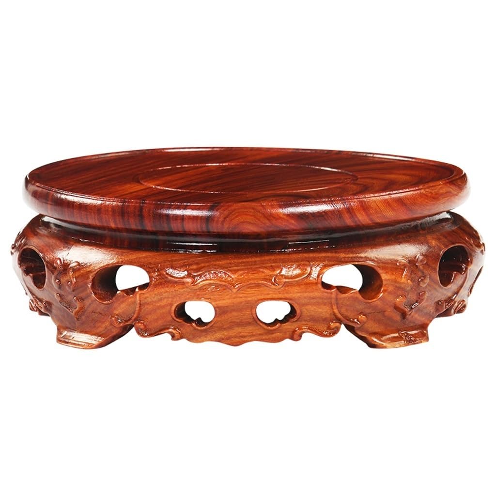 SnamicE Plant standPlant Base Stand, Round Wooden Pot Base, Practical Teapot Flower Pot, Aquarium, Strange Stone Display Stand, Craft Base,One Color-C