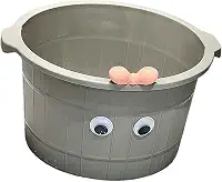 Bacia de massagem para os pés (8,66 polegadas de altura) leve com pontos de massagem, bacia multiuso para spa e pedicure para mulheres e homens, hotel, Cinza