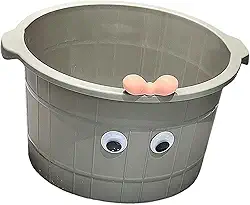 Bacia de massagem para os pés (8,66 polegadas de altura) leve com pontos de massagem, bacia multiuso para spa e pedicure para mulheres e homens, hotel, Cinza